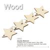 100pcs Wooden Stars Unfinished Wood Stars with Holes Blank Wooden Cutouts Ornaments Natural Wood Pieces for Party Craft Projects