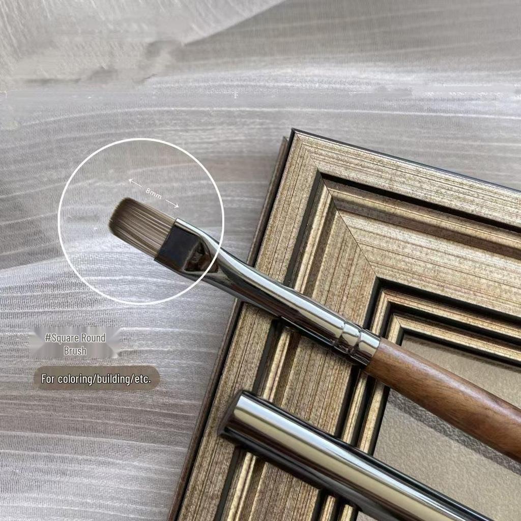 Principal Hua's Premium Walnut Nail Art Brush Set for Blending, Gradients, Painting, Lining, Square & Round Functions