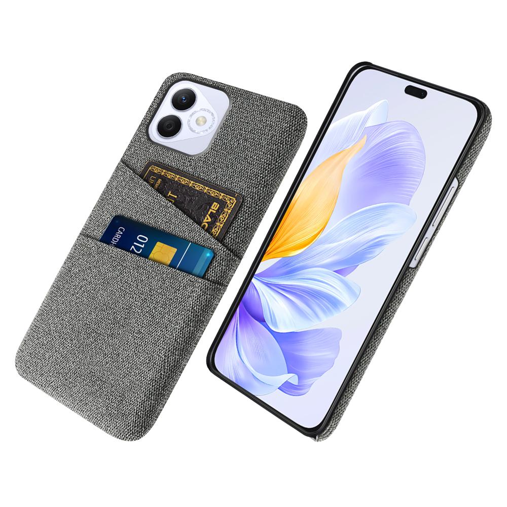 

For Honor X60i 5G Case Cloth+Hard PC Phone Cover with Dual Card Slots Grey