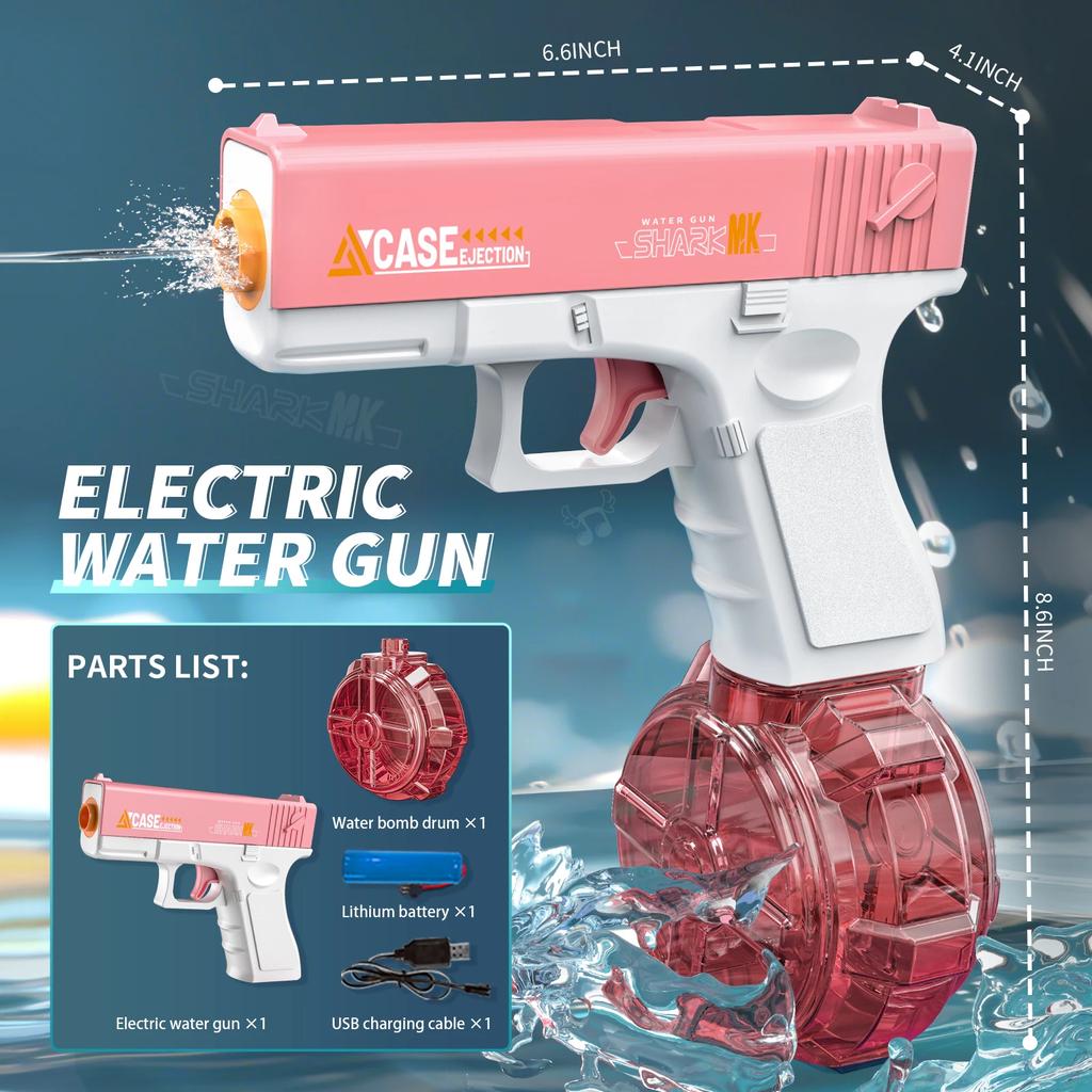 Non-Toxic Simulated Firing And Recoil Electric Water Gun Toys Children Automatic Sensor Lights Water Pistol Summer Outdoor Beach Kids Toy