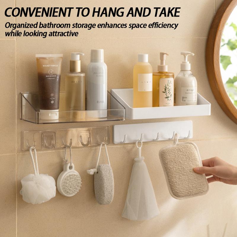 5-Hook Wall Mounted Hooks No Punching Bathroom Multi-Purpose Hooks Kitchen Rack Storage Rack