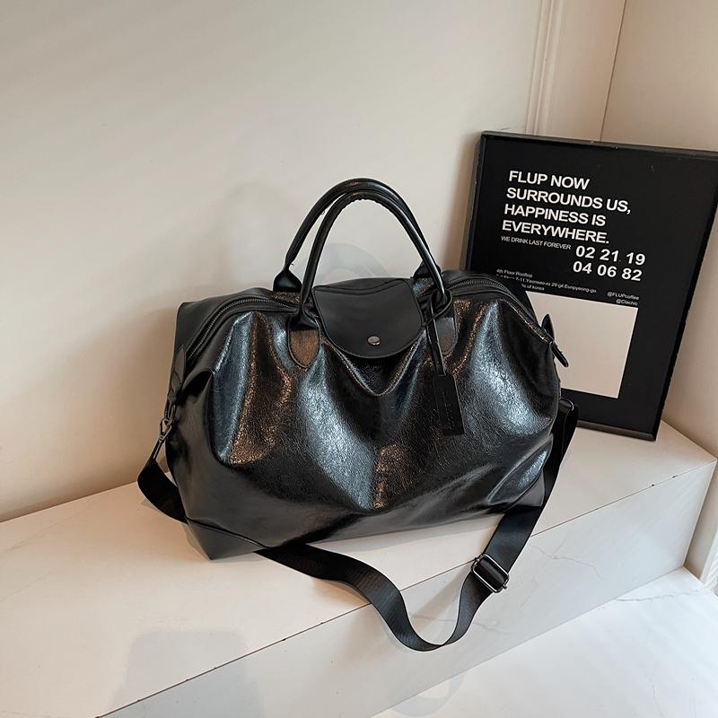 Women's Large Capacity PU Travel Bag Sports Fitness Storage Bag Tote Bag