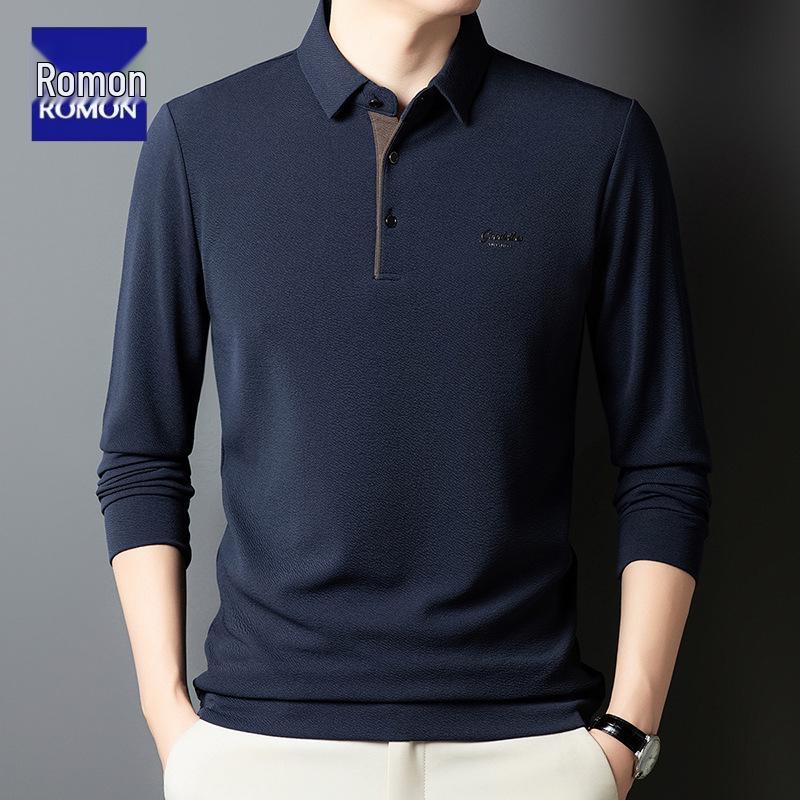 Romon Winter Elderly Men's Thickened Fleece-Lined Casual Cotton Pants