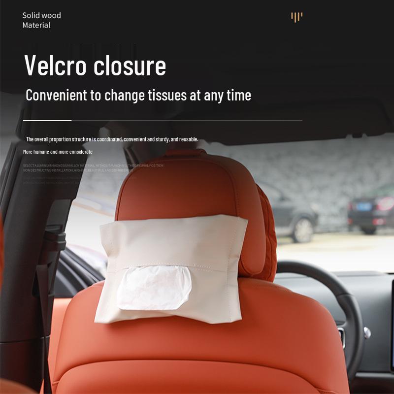 Ideal Car Tissue Box with Headrest Strap - Perfect for L7/L8/L9 Models, Essential Drawstring Paper Case