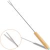 Stainless Steel Fondue Forks with Wood Handle,Chocolate Fork,Fruit Dessert,Cheese BBQ Fork Set,Hot Pot Skewer Kitchen Tool,6 Pcs