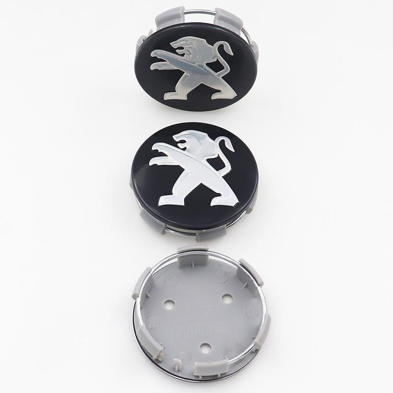 4pcs newest 3D 60mm Peugeot logo car emblem Wheel Center i Hub Cap auto Rim refit dust-proof badge covers styling accessories