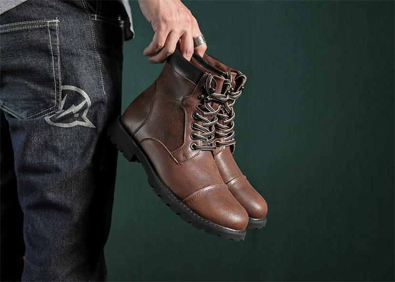 Men's Retro British Style High-Top Martin Boots: Fashionable Autumn Winter Work Footwear
