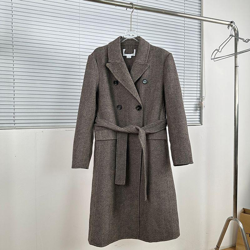 

U Ah Series Buy More than 1 Discount Classic Durable Woolen Coat! Fall and Winter Work Clothing Retro Mid Length Long Length Outwear Brown XL