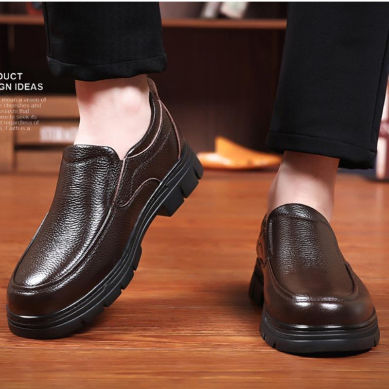 FashionSpring Autumn Fashion Casual Leather Shoes for Men Designer New Wedge Soft Sole Man Dress Shoes Fashion Casual Loafers Male
