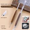 Double-Ended Sandalwood Carving & Glue Mixing Pen: Comfortable Grip, Multi-Functional Silicone Nail Art Tool.