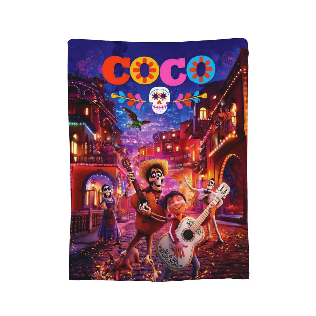 Cartoon Coco Day of The Dead Knitted Blankets  Plush Throw Blankets Bedding Couch Decoration Soft Warm Bedspreads,