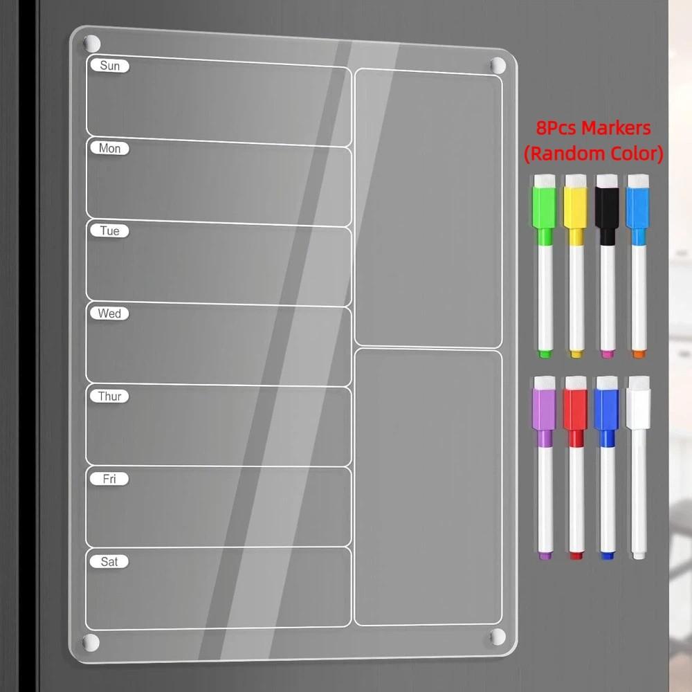 Multifunctional Fridge Weekly Calendar Erasable Memo Board  for Grocery Shopping List & Chore
