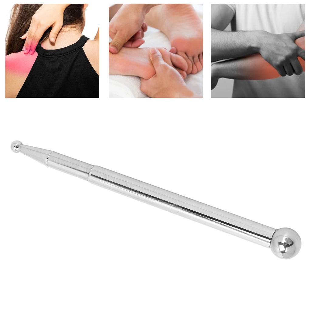 Stainless Steel Deep Tissue Massage Tool Manual Acupuncture Pen for Home Salon Beauty Silver