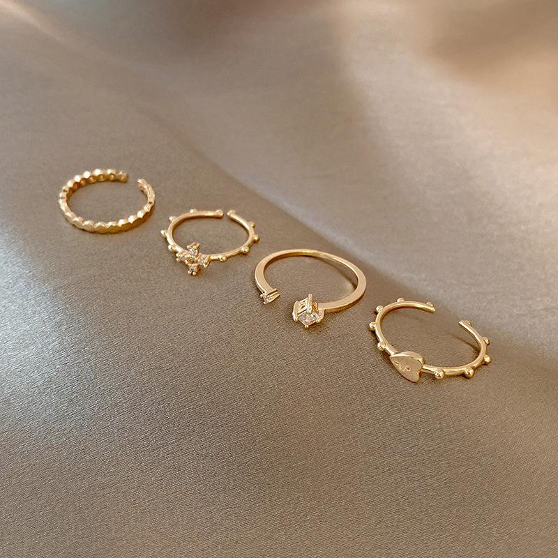 European and American ins tide cross love combination set ring female personality index finger ring ring One size