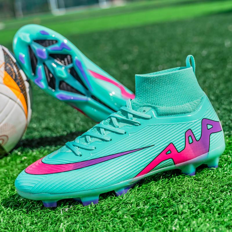 Herren Hohe Fußball-Leichtschuhe FG AG Lange Stollen Erwachsenen-Fußballschuhe Leichtgewicht Professionelles Athletiktraining
