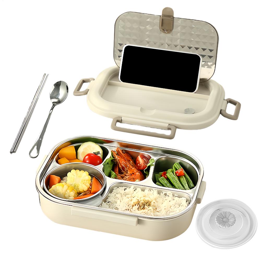 Lunch Container Box Meal Carrier With Chopsticks Stainless Steel Food Container Lunch Box For School Camping Spring Trip