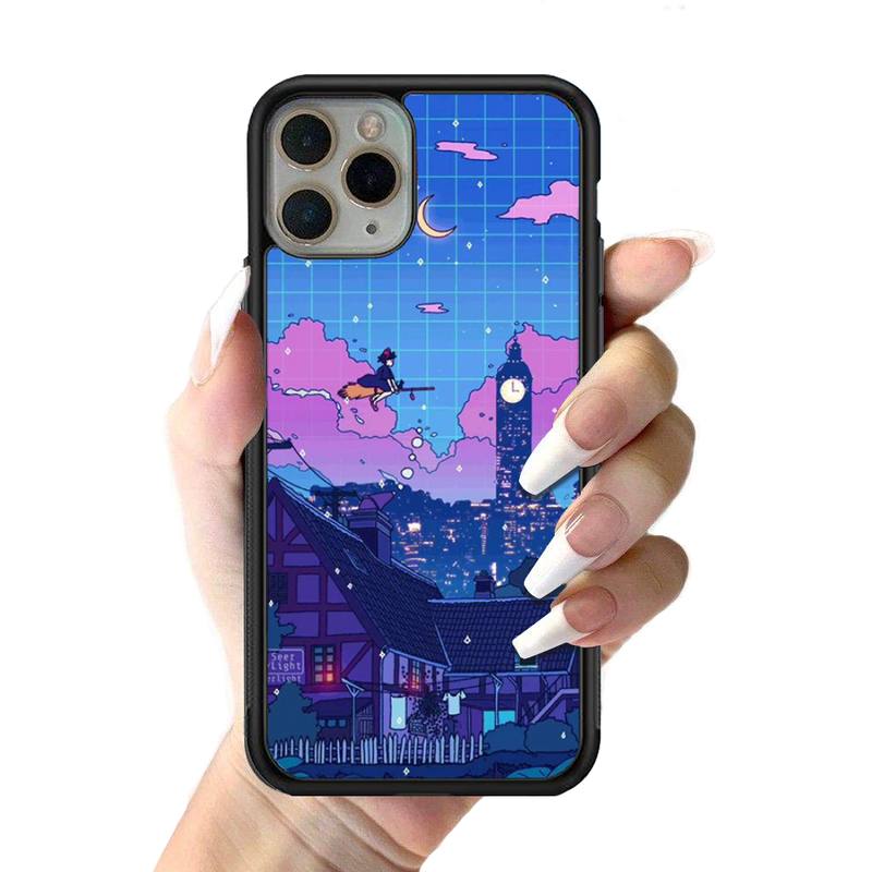 Anime Kiki's Delivery Service Phone Case Silicone PC+TPU Case for iPhone 11 12 13 Pro Max 8 7 6 Plus X SE XR Hard Fundas