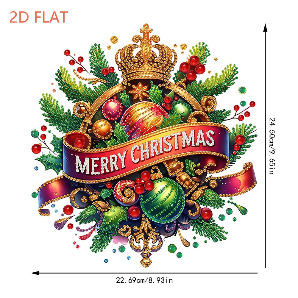 Weihnachtsthema 2D/Flache DIY Hänge Diamantkunst Sets Diamantmalerei Set Diamantkunst Anhänger Wanddeko für Zuhause & Fenster