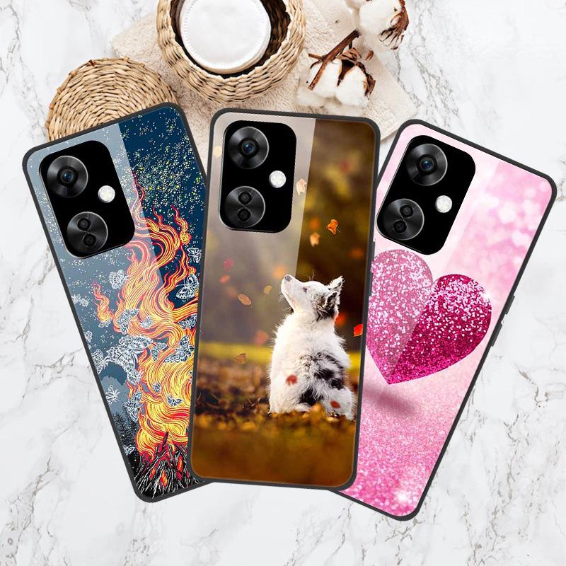 Personalisierte bunte Landschafts-Handyhülle mit gehärtetem Glas für OnePlus NORD CE 3 5G