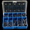 100Pcs/Lot Fishing Hooks High Carbon Steel Black Bait Holder Fish Hook Set