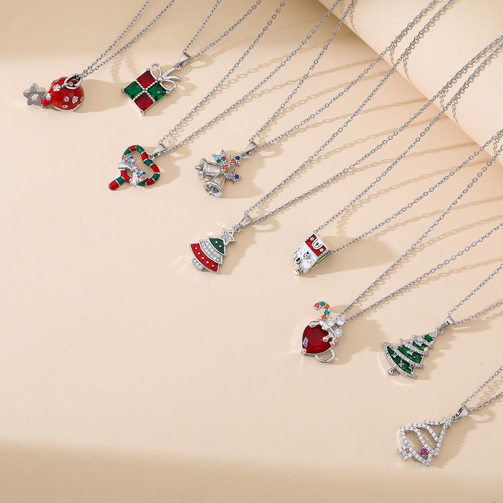 European Hot Sale Christmas Series Pendant Necklaces Light Luxury Gift TungstenCross Chain Necklaces