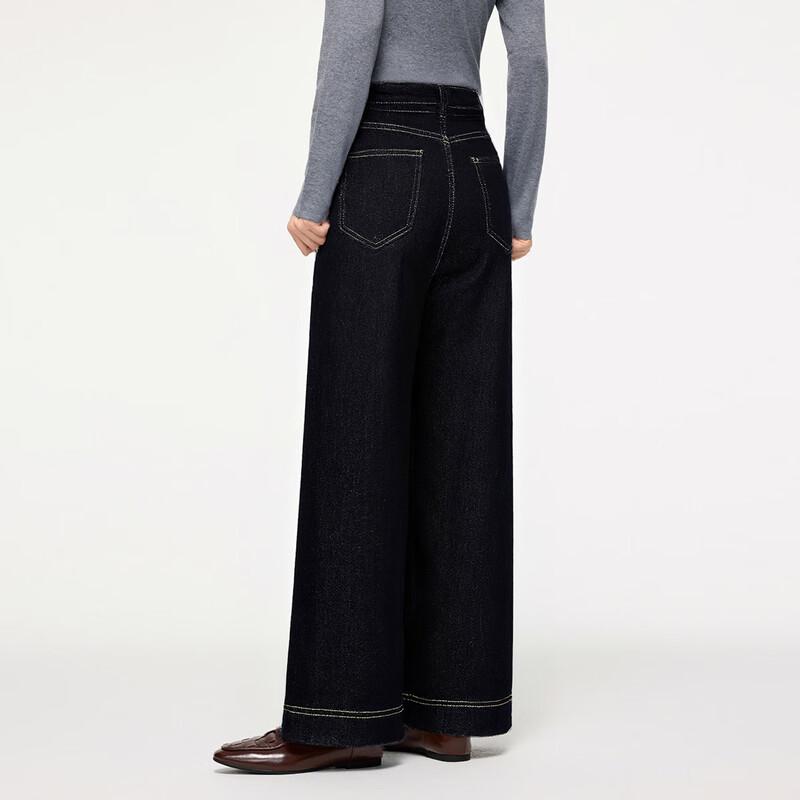 FivePlus Women's High-Waist Loose Fit Straight Wide-Leg Denim Jeans