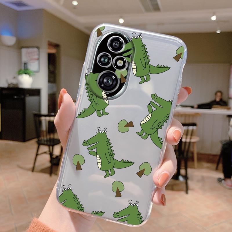 Für Honor 200 Pro Handyhülle Mode Blume Transparente Rückseite Für Honor 200Pro Weiches TPU Silikon Anti-Drop Bumper Fundas
