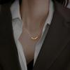 Wufu Linmen Engraved Love Transfer Bead Necklace Female Ins Style Niche Simple Light Luxury Pendant Collarbone Chain