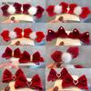 1Pair Christmas Hair Clips For Girls Wine Red Velvet Hairpin With Mink Fur Pom Elegant Kids Hair Accessories New Year Gift
