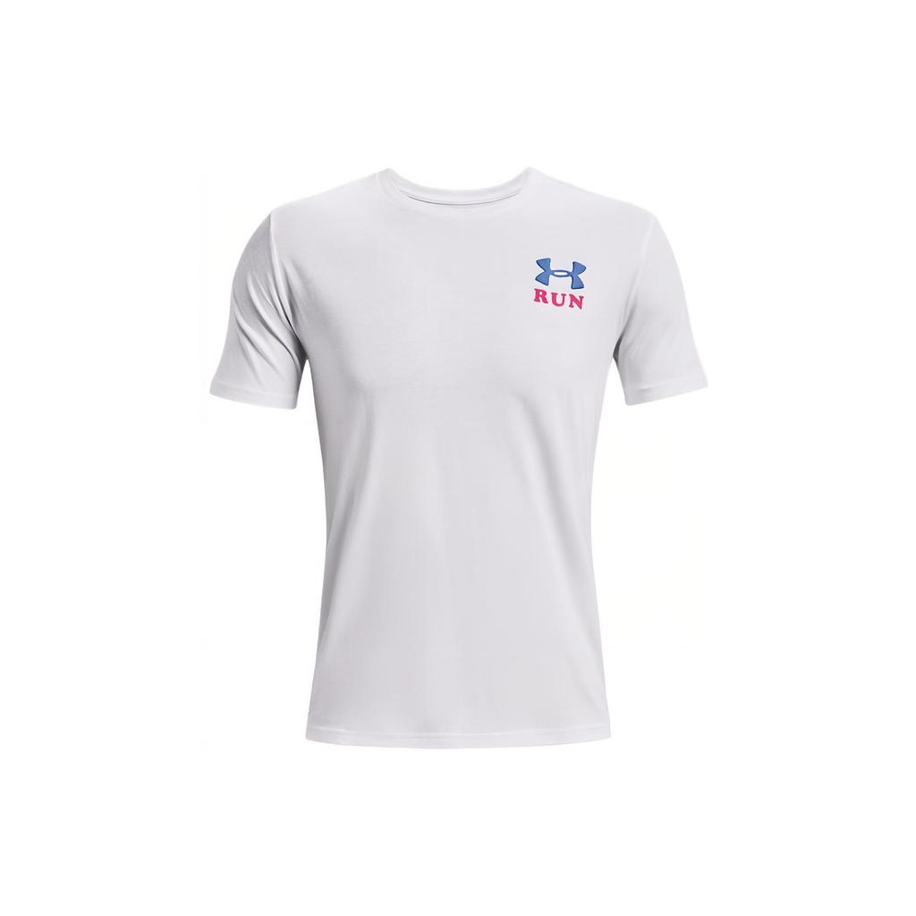 Under Armour Alphabet Logo Running Sports Crew Neck T-Shirt Men Tops White 1369406-100
