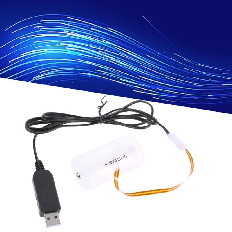 100/200cm LR20 D Battery Replacement Adapter Cord USB Powered 3V Dummy Battery Cable Line for Electronic Devices