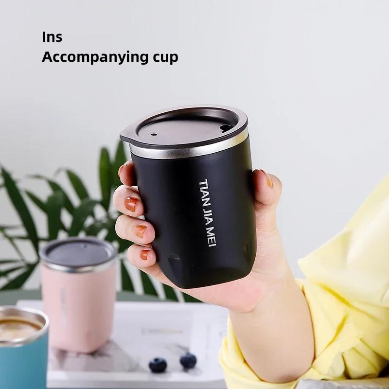 300ml Thermos Cup Men's and Women's Exquisite Portable Cup 304 Stainless Steel Simple Water Cup Office and Home Milk Coffee Cup
