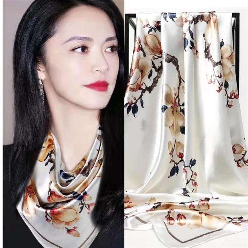 Hangzhou Silk 90 Square Scarves Silk Scarves Women Travel With Shirts Spring And Autumn Versatile Small Shawls