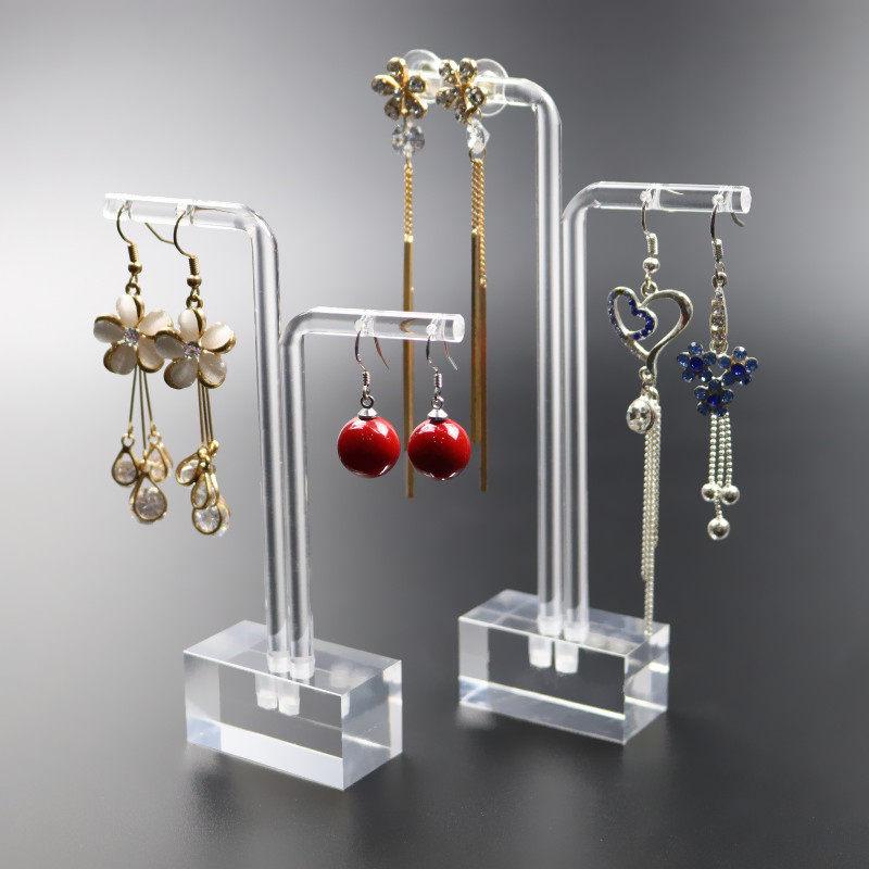 Acrylic Earring Holder Stand - Simple Display for Studs, Dangles, and Jade Jewelry Accessories
