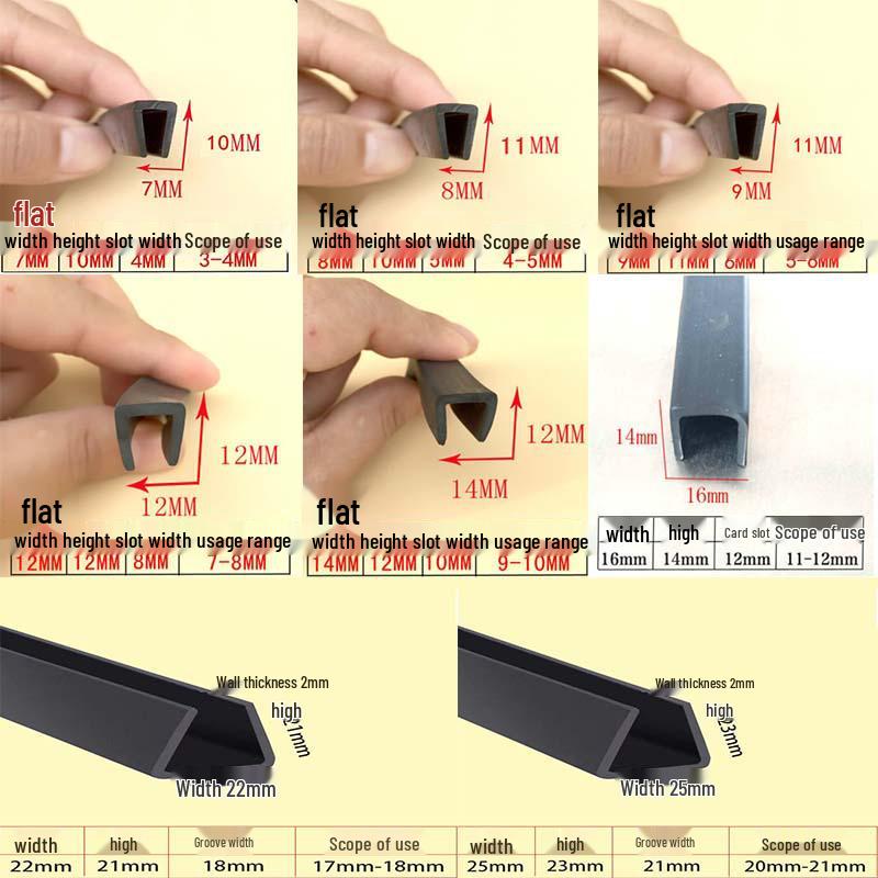 U-Shaped Rubber Edge Protector: Glass, Metal, and Steel Anti-Collision Edge Banding & Sealing Strip