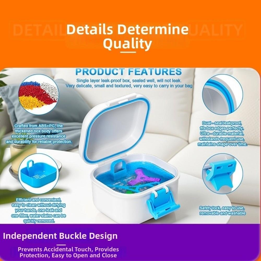 Double-Layer Leak-Proof Denture Soaking Cup Portable Denture Container  Oral Hygiene