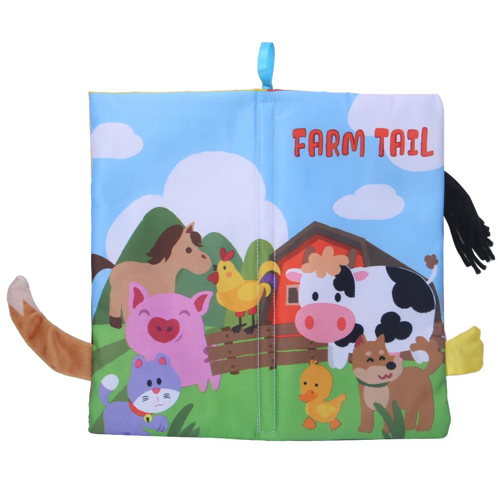 

Моющаяся детская мультяшная тканевая книга с хвостом животного для раннего обучения и взаимодействия с ребенком, дикий тип