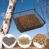 Square Bird Suspended Feeder Large Capacity Bird Chain Tray Hanging Bird Feeder  Balcony