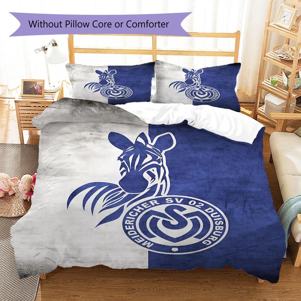 MSV Duisburg Pattern Bedding,Quilt Set Quilt Cover Pillowcase Home Birthday Gift(1 * duvet cover + 2 * pillowcase, without core)