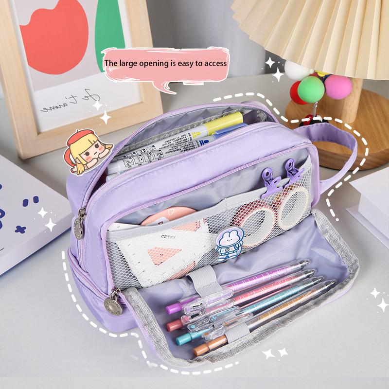 Double Layer Simple Stationery Case Large Capacity Student For School Kids Office