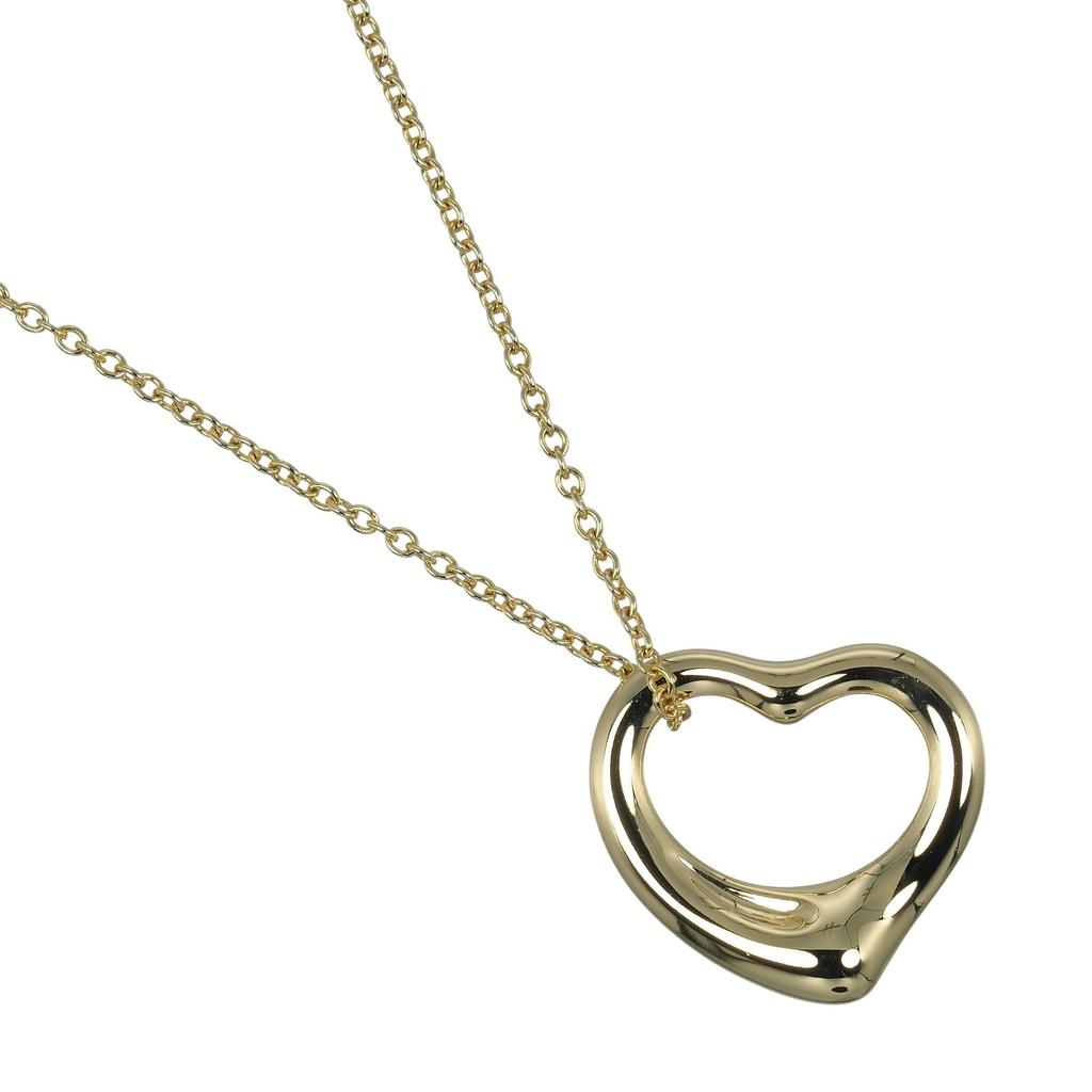 TIFFANY&Co. Open heart Necklace K18 yellow gold 4.35g Women Used