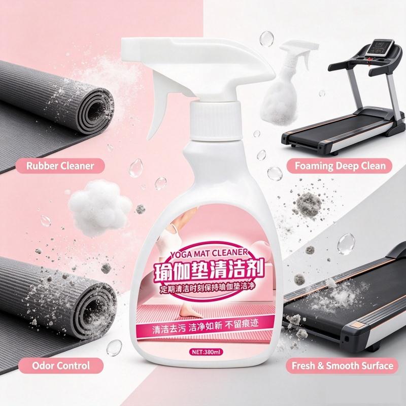 Rubber Yoga Mat Cleaner Spray 150ml Strong Stain Remover Deodorizer for Yoga Pilates Jump Rope Mat Gym Equipment