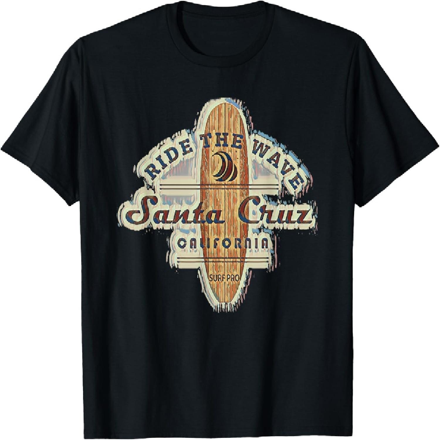 Санта-Крус, Серфер Серфборд Винтажная Футболка Футболка S разноцветный