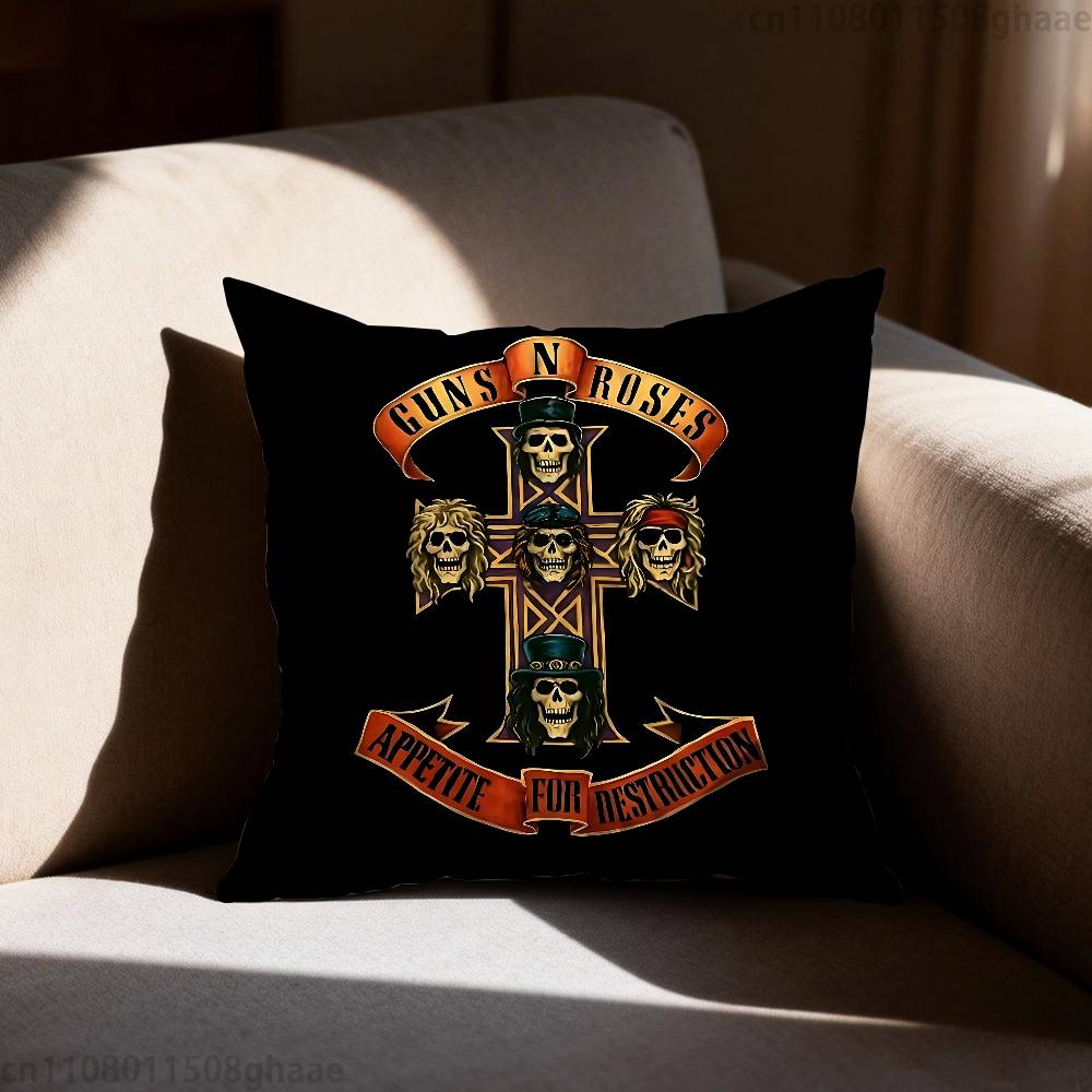 GGuns N RRoses Pillow Case Pillow Case Living Room Sofa Cushion Cover Suitable For Home Bedroom Room Decoration