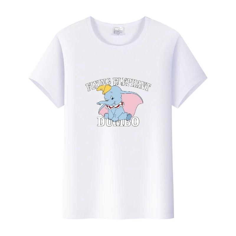 Kawaii Cartoon Dumbo Tops Oversized T-shirts Blouses Tees Summer Short Sleeve Tshirt 90S Loose Clothing Unisex
