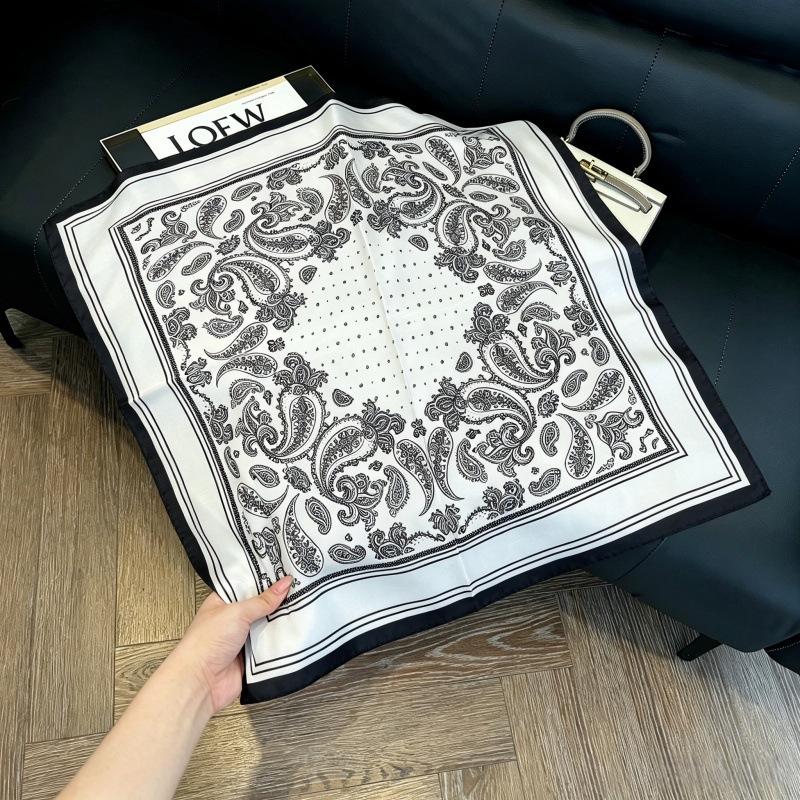 European and American style scarf square scarf imitation silk 71cm retro cashew print literary headband suit with decorative scarf