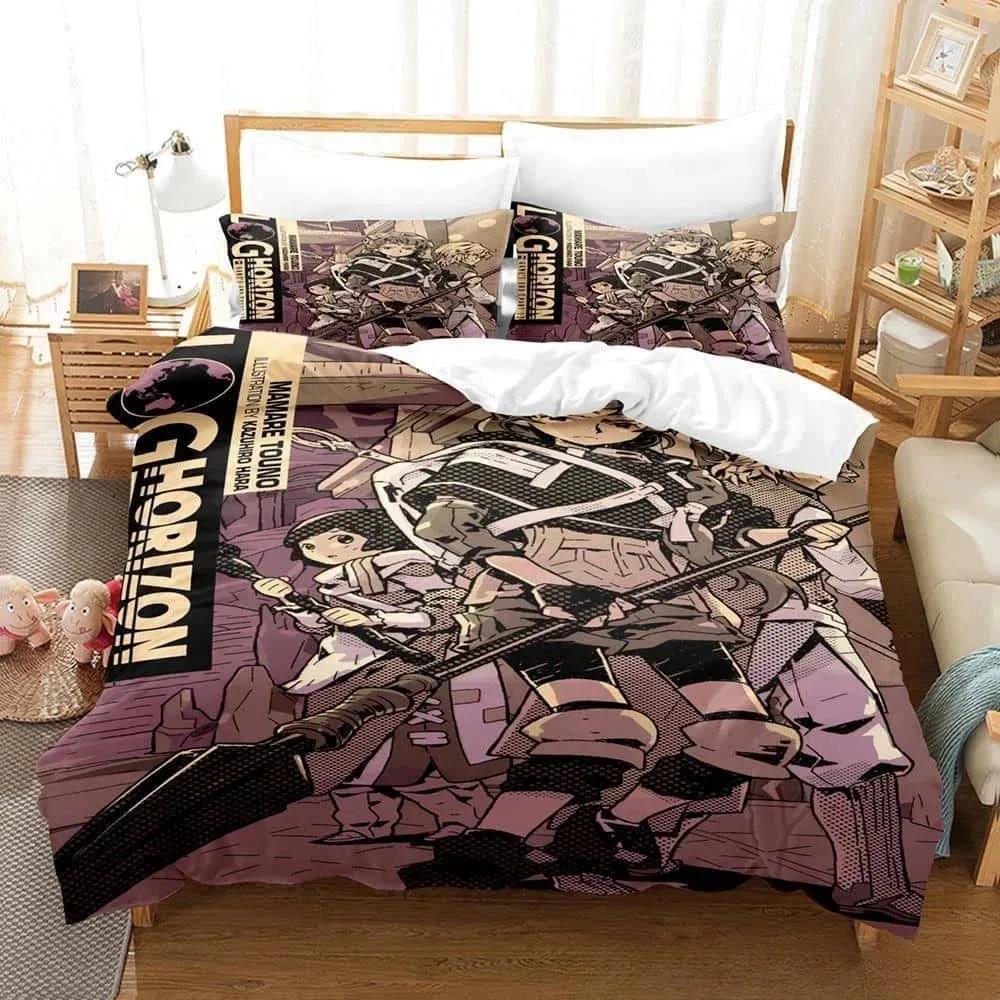 3D Cartoon Log Horizon Bettwäsche-Set Einzelbett Twin Full Queen King Size Bettset Erwachsene Kind Schlafzimmer Bettbezug-Sets Für Heimtextilien