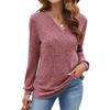 Plus Size Long Sleeve V Neck Casual Pullover Sweatshirt For Women