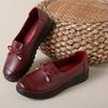 Spring and Autumn New Soft Soled Leather Comfortable Single Shoe Bow Decoration Shallow Mouth Anti Slip Mom Shoes Women's Shoes