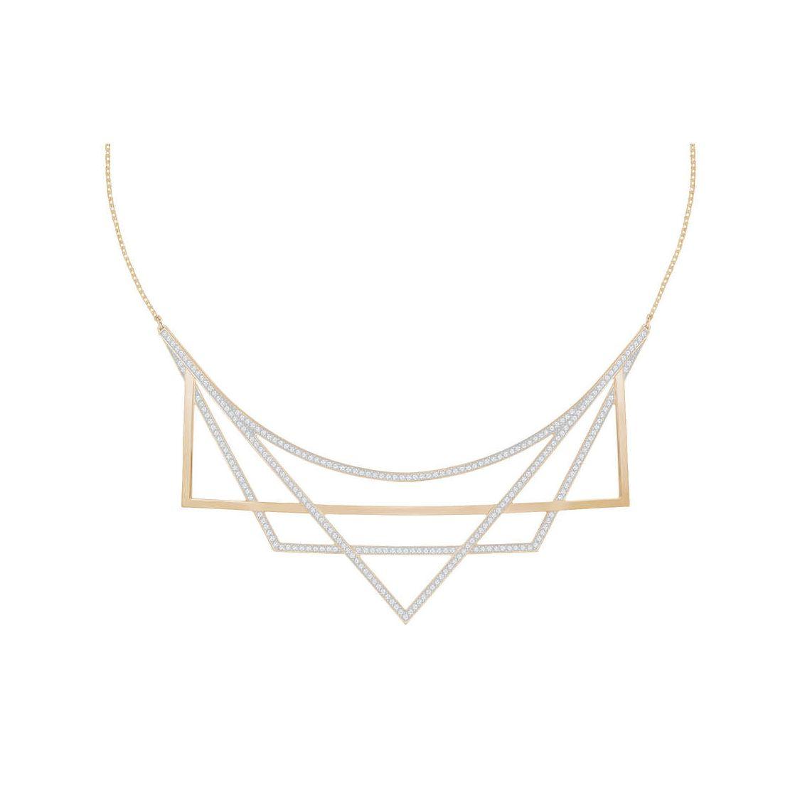 

Swarovski Gold And Silver Color Block Dress Necklace White Women necklace 5265587 White